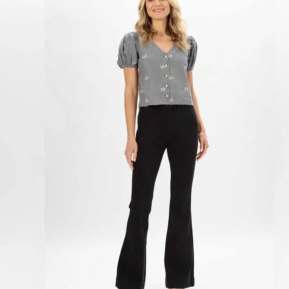 Judy Blue NWT Black High Waist Pull On Flare Jeans - Picture 5 of 5
